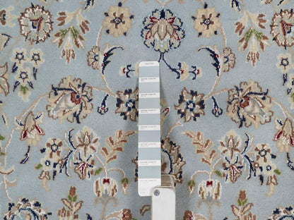 Blue 4'11" x 8'1" Fine Oriental Hand knotted Wool/Silk Rug - Sku: O092002