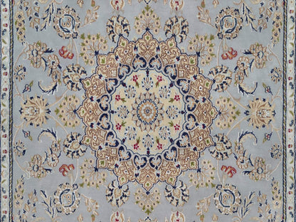 Blue 6'1" x 9'0" Fine Oriental Hand knotted Wool/Silk Rug - Sku: O092006
