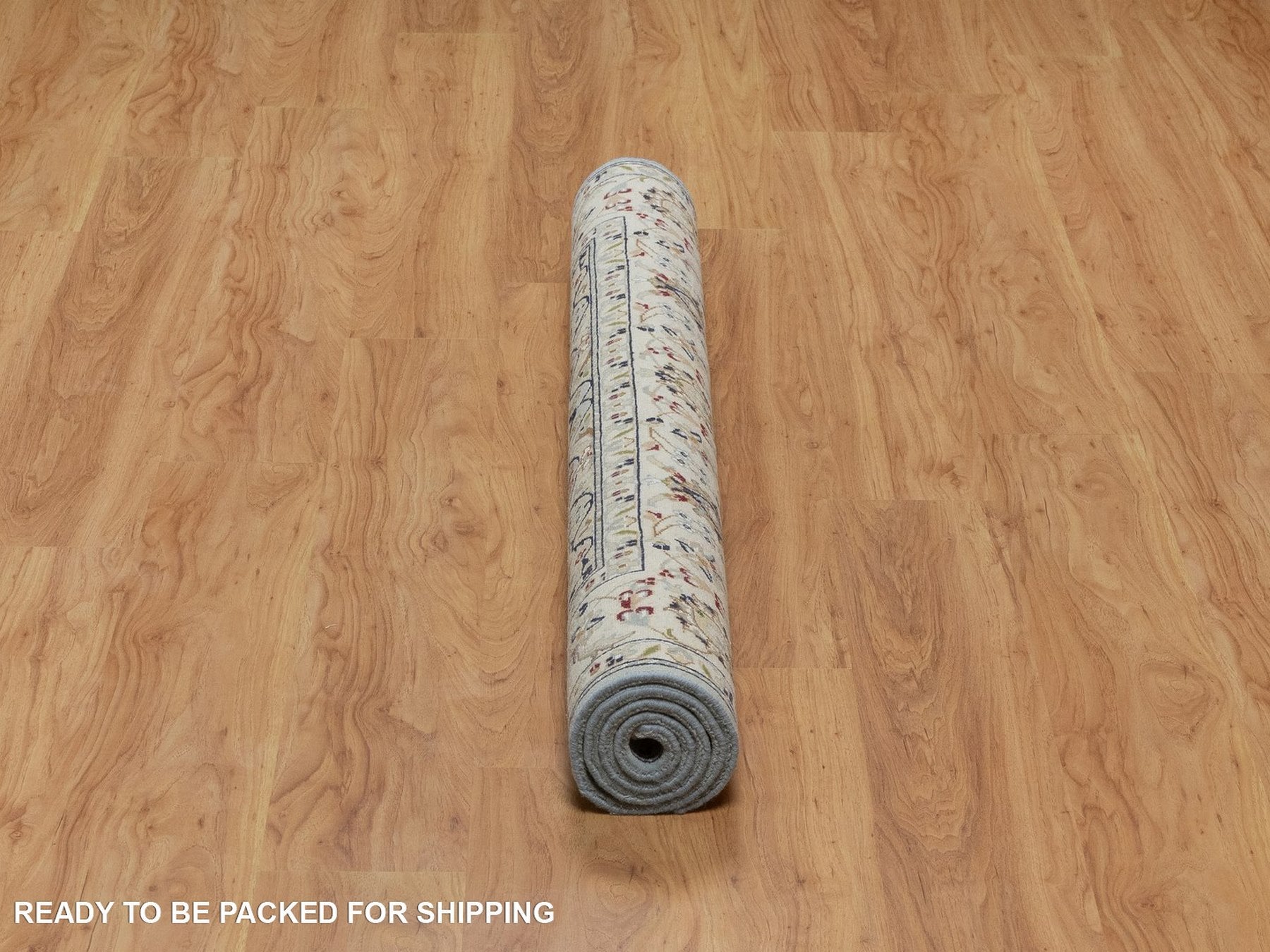 Nain Fine Oriental hand-knotted wool/silk rug in Gray & Ivory, 4'9" x 5'1" — SKU O092007 (view 6)
