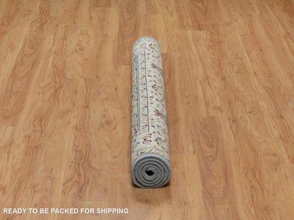 Nain Fine Oriental hand-knotted wool/silk rug in Gray & Ivory, 4'9" x 5'1" — SKU O092007 (view 6)