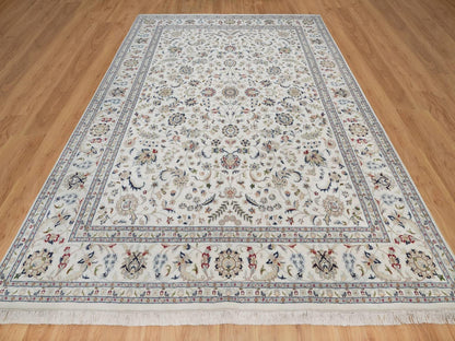 Nain Fine Oriental hand-knotted wool/silk rug in Ivory, 8'11" x 12'2" — SKU O092009 (view 2)