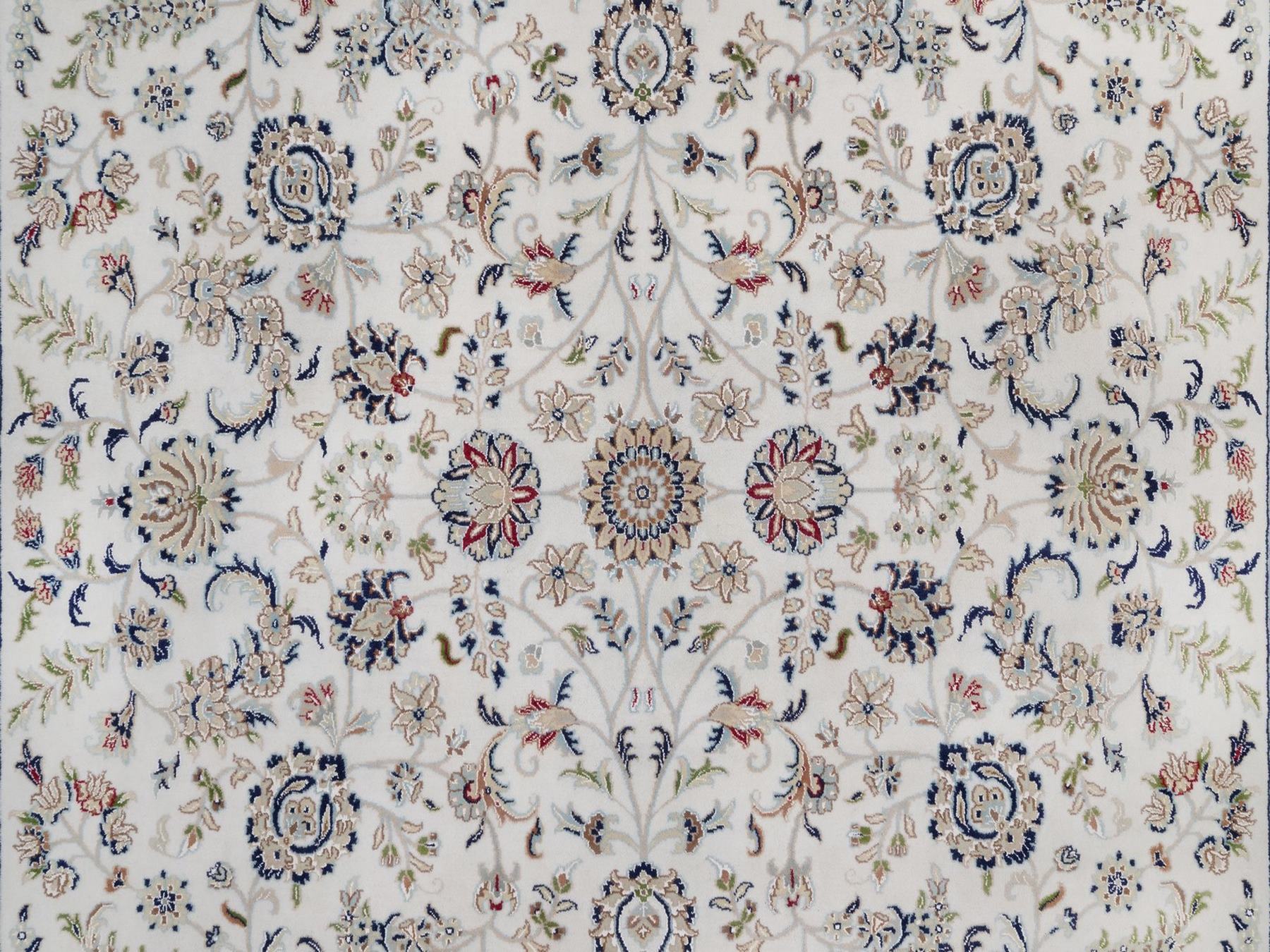 Nain Fine Oriental hand-knotted wool/silk rug in Ivory, 8'11" x 12'2" — SKU O092009 (view 8)