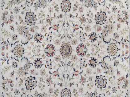 Nain Fine Oriental hand-knotted wool/silk rug in Ivory, 8'11" x 12'2" — SKU O092009 (view 8)