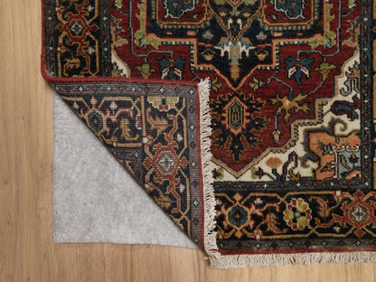 Red 2'8" x 10'0" Heriz Hand knotted Wool Rug - Sku: O092017