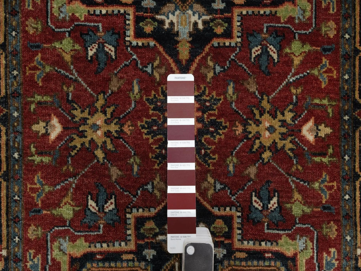 Heriz Heriz hand-knotted wool runner in Red & Midnight Blue, 2'8" x 10' — SKU O092017 (view 4)