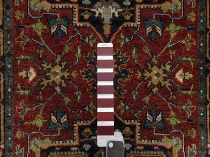 Heriz Heriz hand-knotted wool runner in Red & Midnight Blue, 2'8" x 10' — SKU O092017 (view 4)