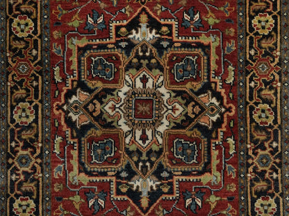 Heriz Heriz hand-knotted wool runner in Red & Midnight Blue, 2'8" x 10' — SKU O092017 (view 5)