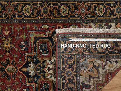 Heriz Heriz hand-knotted wool runner in Red & Midnight Blue, 2'8" x 10' — SKU O092017 (view 8)