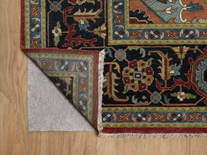 Heriz Heriz hand-knotted wool rug in Red & Midnight Blue, 10'1" x 14'5" — SKU O092022 (view 4)