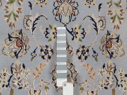 Blue 6'1" x 9'4" Fine Oriental Hand knotted Wool/Silk Rug - Sku: O092028