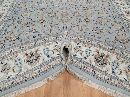 Blue 9'9" x 14'4" Fine Oriental Hand knotted Wool/Silk Rug - Sku: O092035