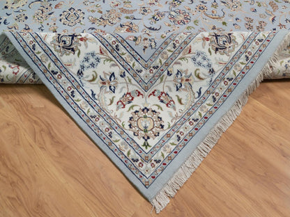 Blue 9'9" x 14'4" Fine Oriental Hand knotted Wool/Silk Rug - Sku: O092035