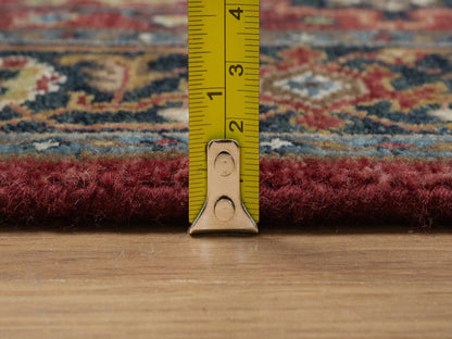 Heriz Heriz hand-knotted wool runner in Red & Navy Blue, 2'7" x 20'4" — SKU O092041 (view 7)
