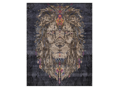 Brown 7'10" x 10'1" Modern and Contemporary Hand knotted Wool/Silk Rug - Sku: O092049