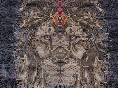 Brown 7'10" x 10'1" Modern and Contemporary Hand knotted Wool/Silk Rug - Sku: O092049
