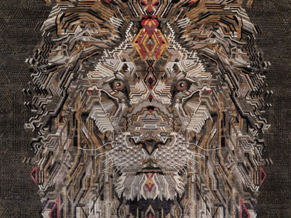 Brown 8'11" x 12'1" Modern and Contemporary Hand knotted Wool/Silk Rug - Sku: O092051