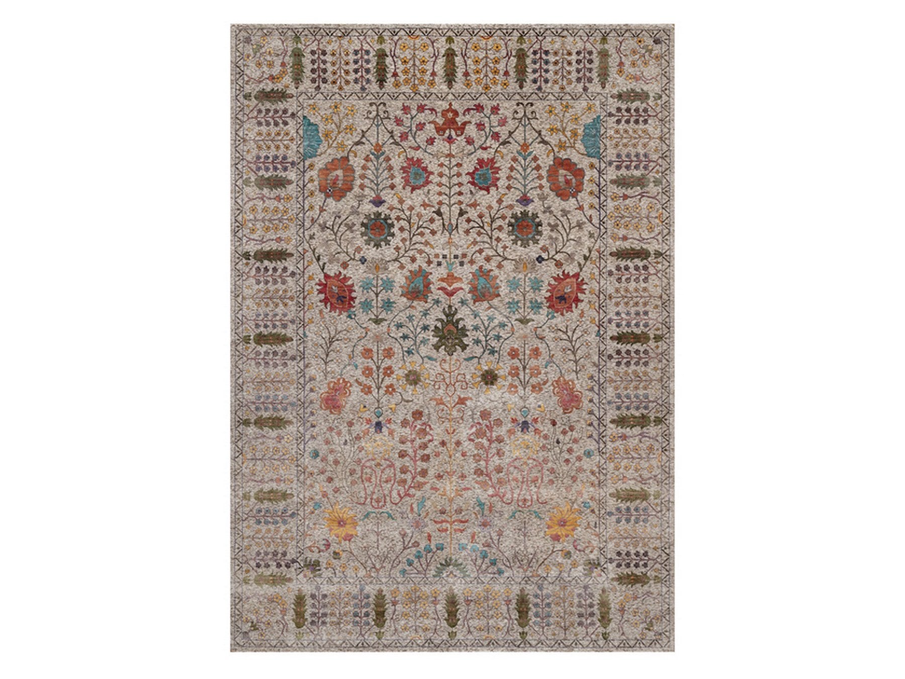 Ivory 9'11" x 14'0" Transitional Hand knotted Wool/Silk Rug - Sku: O092054