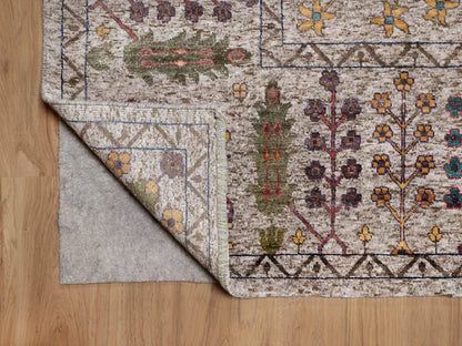 Ivory 9'11" x 14'0" Transitional Hand knotted Wool/Silk Rug - Sku: O092054