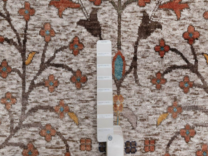 Ivory 9'11" x 14'0" Transitional Hand knotted Wool/Silk Rug - Sku: O092054