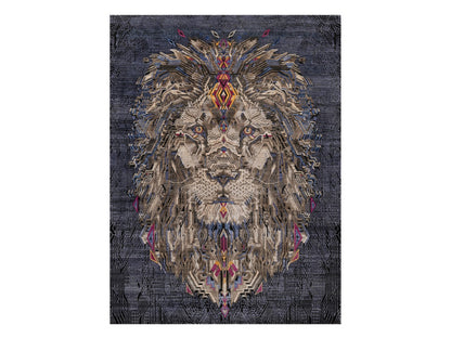 Black 9'0" x 12'1" Modern and Contemporary Hand knotted Wool/Silk Rug - Sku: O092056