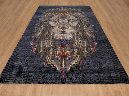 Black 9'0" x 12'1" Modern and Contemporary Hand knotted Wool/Silk Rug - Sku: O092056