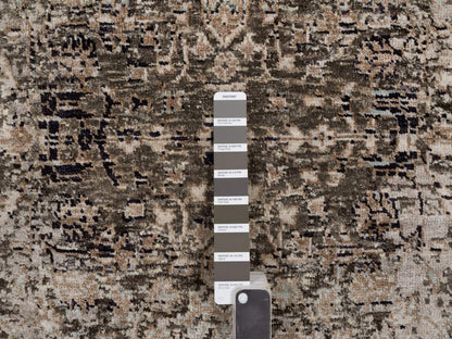 Brown 2'7" x 6'1" Transitional Hand knotted Wool/Silk Rug - Sku: O092066