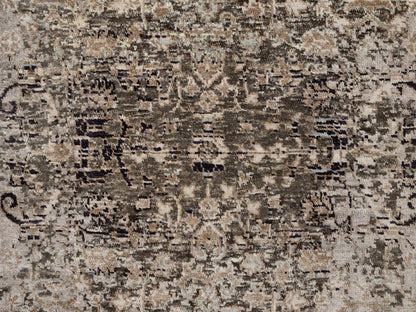 Brown 2'7" x 6'1" Transitional Hand knotted Wool/Silk Rug - Sku: O092066