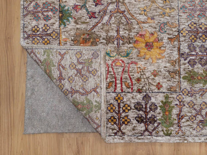 Transitional hand-knotted wool/silk runner in Ivory, 2'9" x 11'10" — SKU O092069 (view 3)