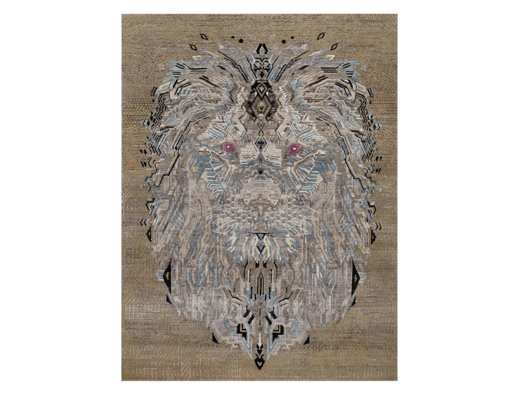 Brown 5'3" x 7'0" Modern and Contemporary Hand knotted Wool/Silk Rug - Sku: O092072