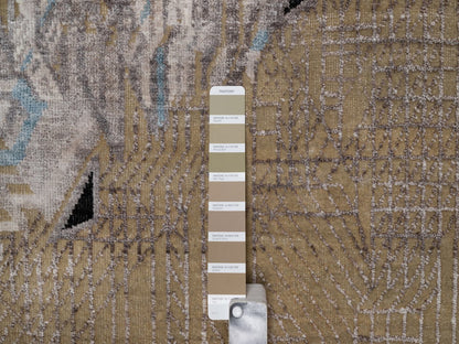 Brown 5'3" x 7'0" Modern and Contemporary Hand knotted Wool/Silk Rug - Sku: O092072