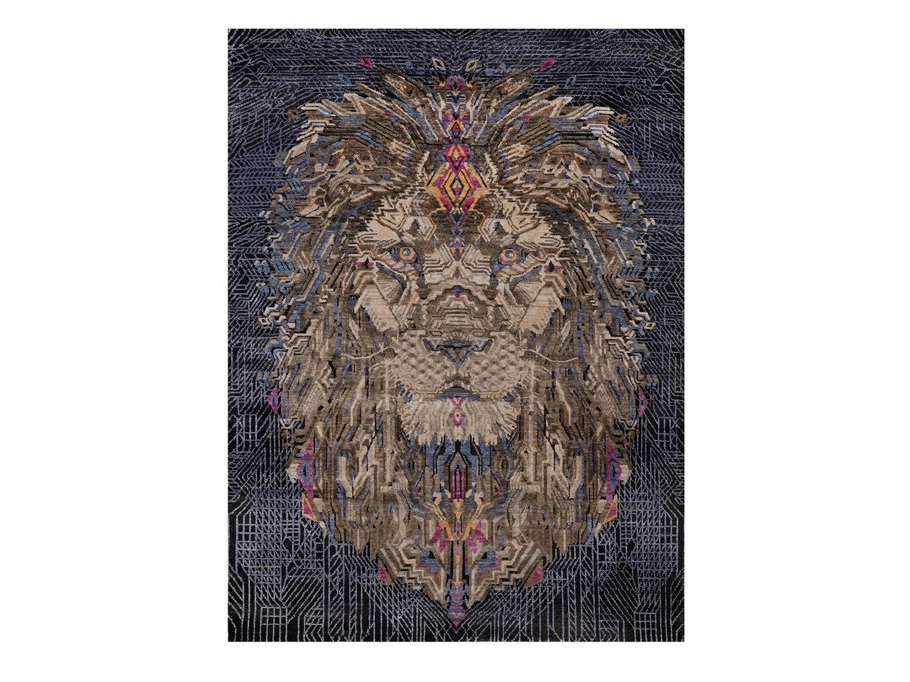 Black 5'3" x 7'1" Modern and Contemporary Hand knotted Wool/Silk Rug - Sku: O092073