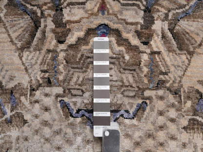 Black 5'3" x 7'1" Modern and Contemporary Hand knotted Wool/Silk Rug - Sku: O092073