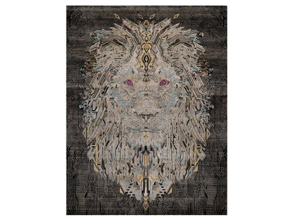 Black 9'2" x 12'0" Modern and Contemporary Hand knotted Wool/Silk Rug - Sku: O092080