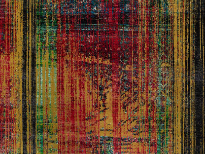 Red 8'10" x 12'2" Modern and Contemporary Hand knotted Wool/Silk Rug - Sku: O092082