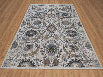 Transitional hand-knotted wool/silk rug in Gray, 7'11" x 10' — SKU O092084 (view 2)