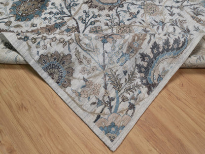 Transitional hand-knotted wool/silk rug in Gray, 7'11" x 10' — SKU O092084 (view 6)