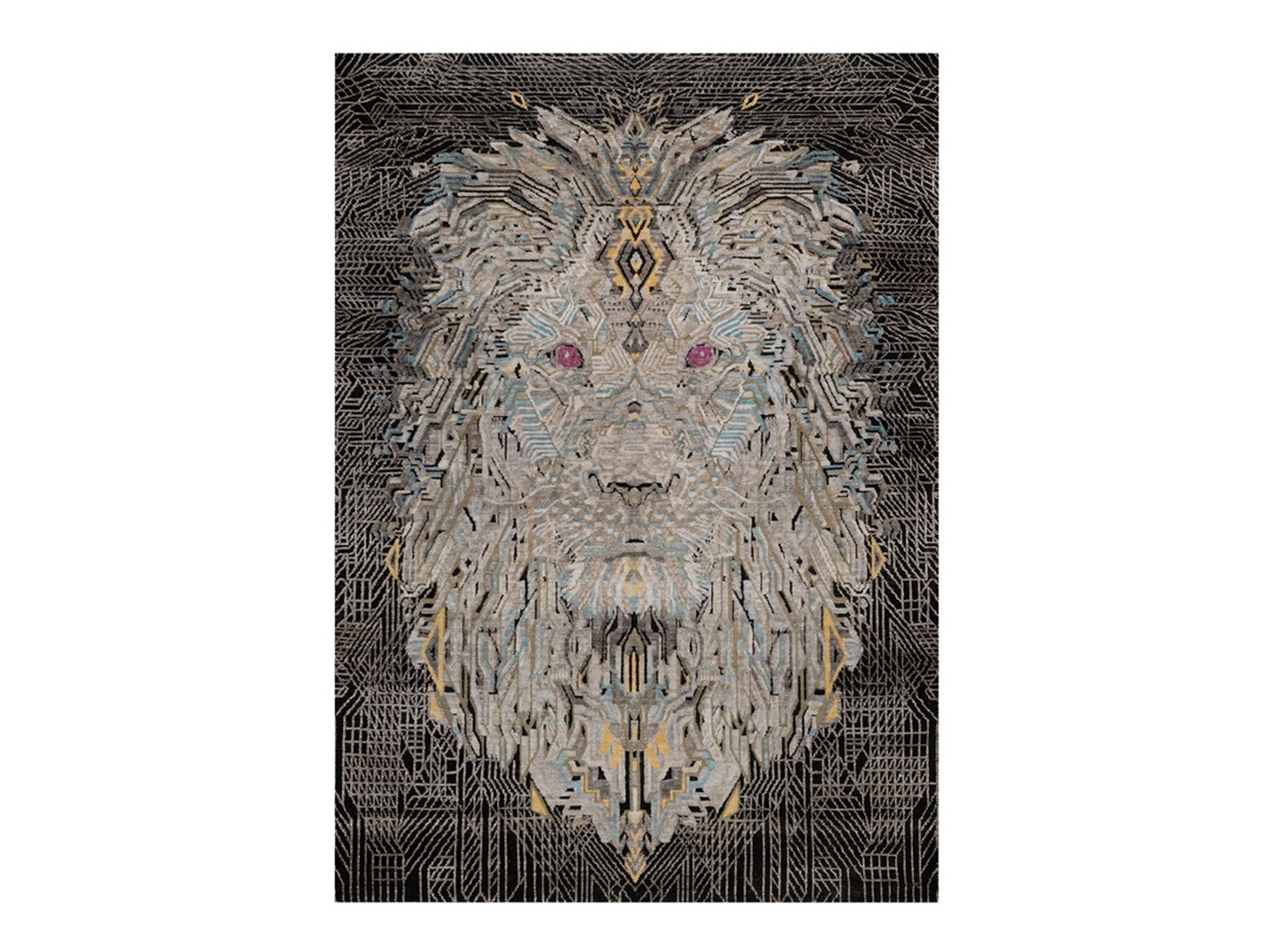 Black 5'1" x 7'1" Modern and Contemporary Hand knotted Wool/Silk Rug - Sku: O092086