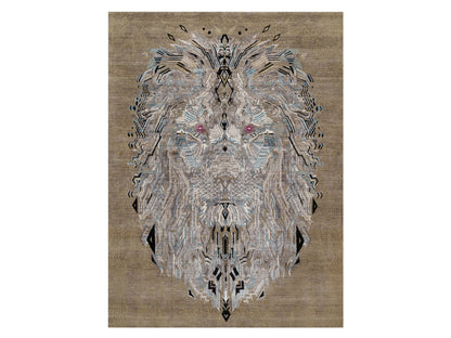 Brown 9'1" x 12'3" Modern and Contemporary Hand knotted Wool/Silk Rug - Sku: O092090