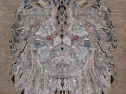 Brown 9'1" x 12'3" Modern and Contemporary Hand knotted Wool/Silk Rug - Sku: O092090