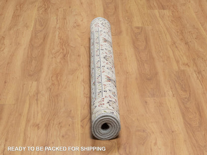 Blue 5'1" x 5'2" Fine Oriental Hand knotted Wool/Silk Rug - Sku: O092091