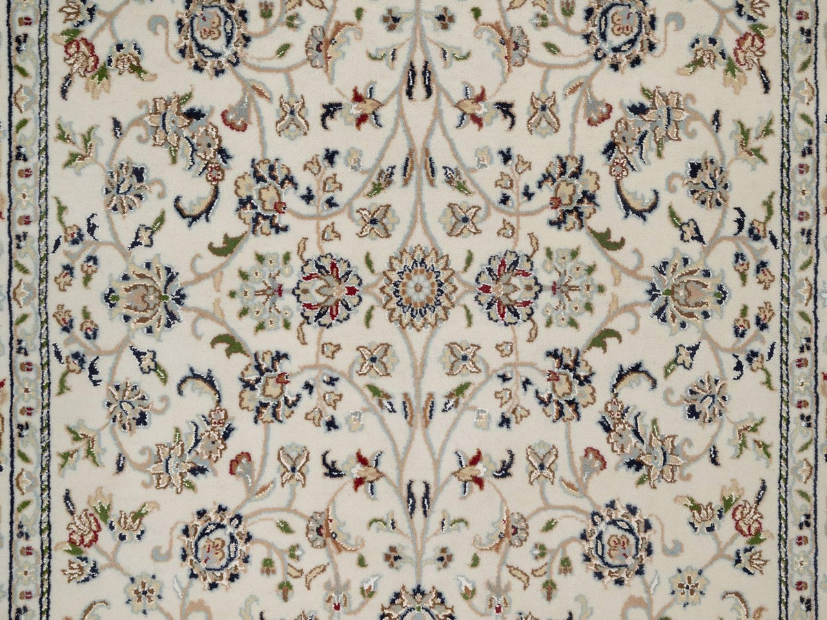 Nain Fine Oriental hand-knotted wool/silk rug in Ivory, 4'10" x 8' — SKU O092095 (view 5)