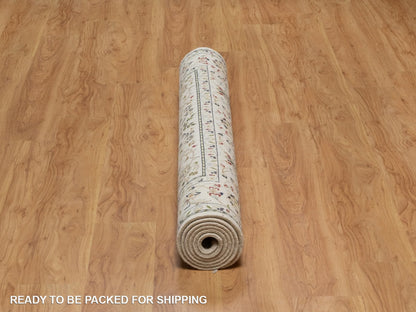 Nain Fine Oriental hand-knotted wool/silk rug in Ivory, 4'10" x 8' — SKU O092095 (view 6)