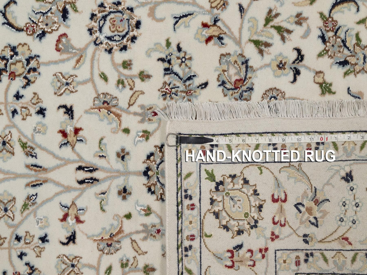 Nain Fine Oriental hand-knotted wool/silk rug in Ivory, 4'10" x 8' — SKU O092095 (view 8)