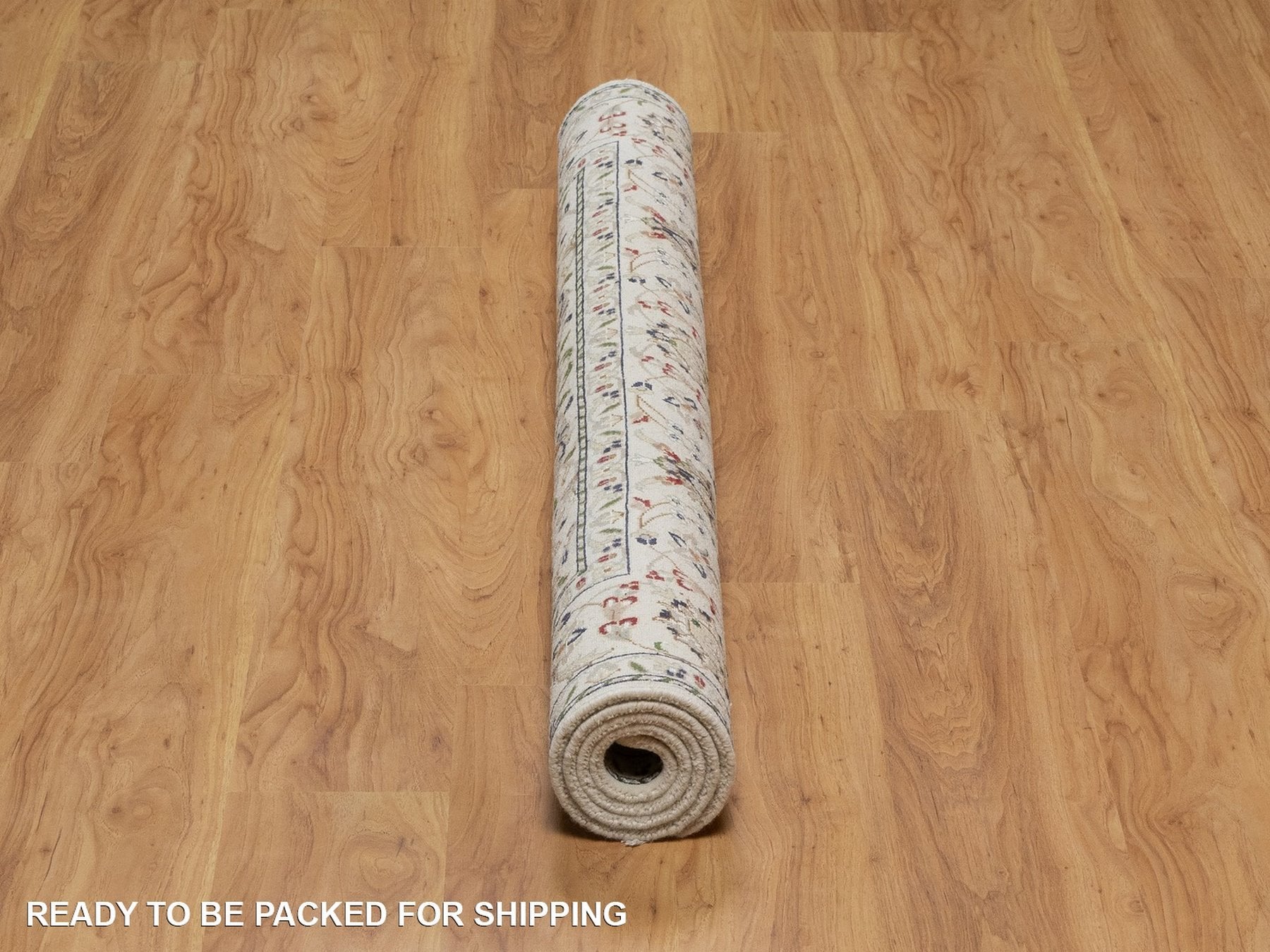 Nain Fine Oriental hand-knotted wool/silk rug in Ivory, 5'1" x 5'2" — SKU O092098 (view 6)