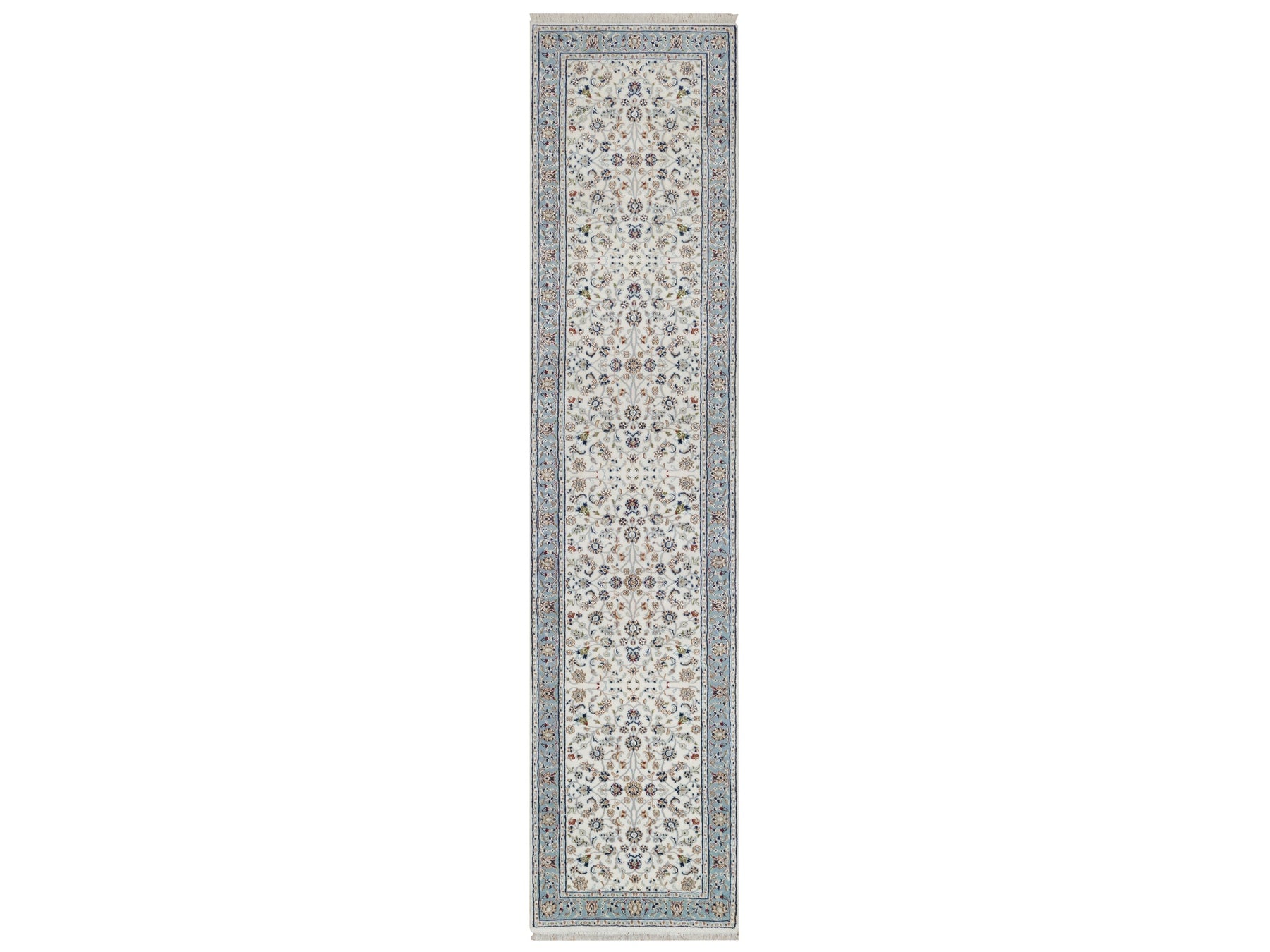 Ivory 2'9" x 12'3" Fine Oriental Hand knotted Wool/Silk Rug - Sku: O092108