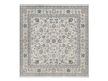 Ivory 9'10" x 10'2" Fine Oriental Hand knotted Wool/Silk Rug - Sku: O092111