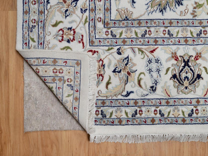 Ivory 9'10" x 10'2" Fine Oriental Hand knotted Wool/Silk Rug - Sku: O092111