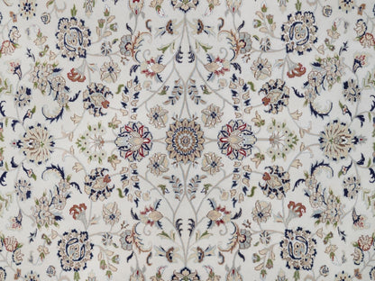 Ivory 9'10" x 10'2" Fine Oriental Hand knotted Wool/Silk Rug - Sku: O092111