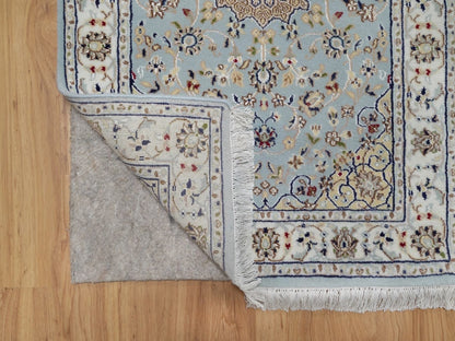 Blue 2'9" x 14'1" Fine Oriental Hand knotted Wool/Silk Rug - Sku: O092115