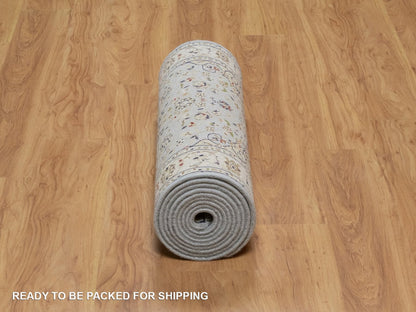 Blue 2'9" x 14'1" Fine Oriental Hand knotted Wool/Silk Rug - Sku: O092115